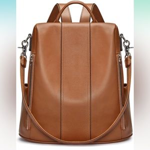 BRAND NEW!! S-ZONE Leather Backpack Antitheft Soft Shoulder Bag Medium